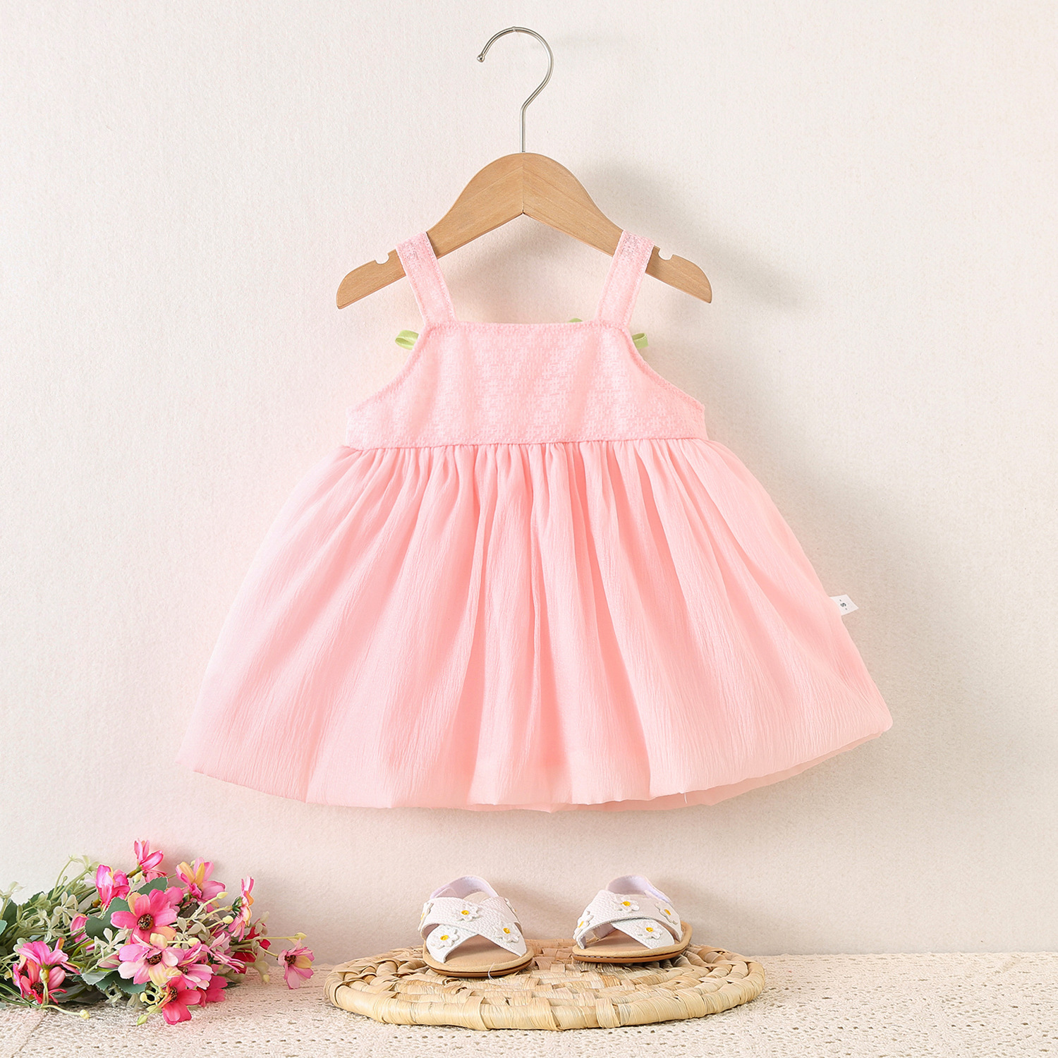 Baby Girl Dress Summer Tulip Style, Cute Mesh Princess Party Dress with Suspenders