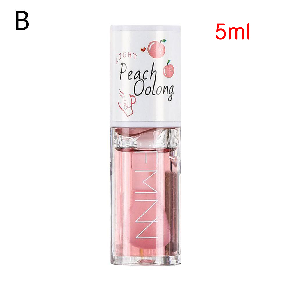 Honey Peach Lip Oil, Long Lasting Hydrating Lip Tint, Non-sticky Moisturizing Lip Plumper Serum Make Up