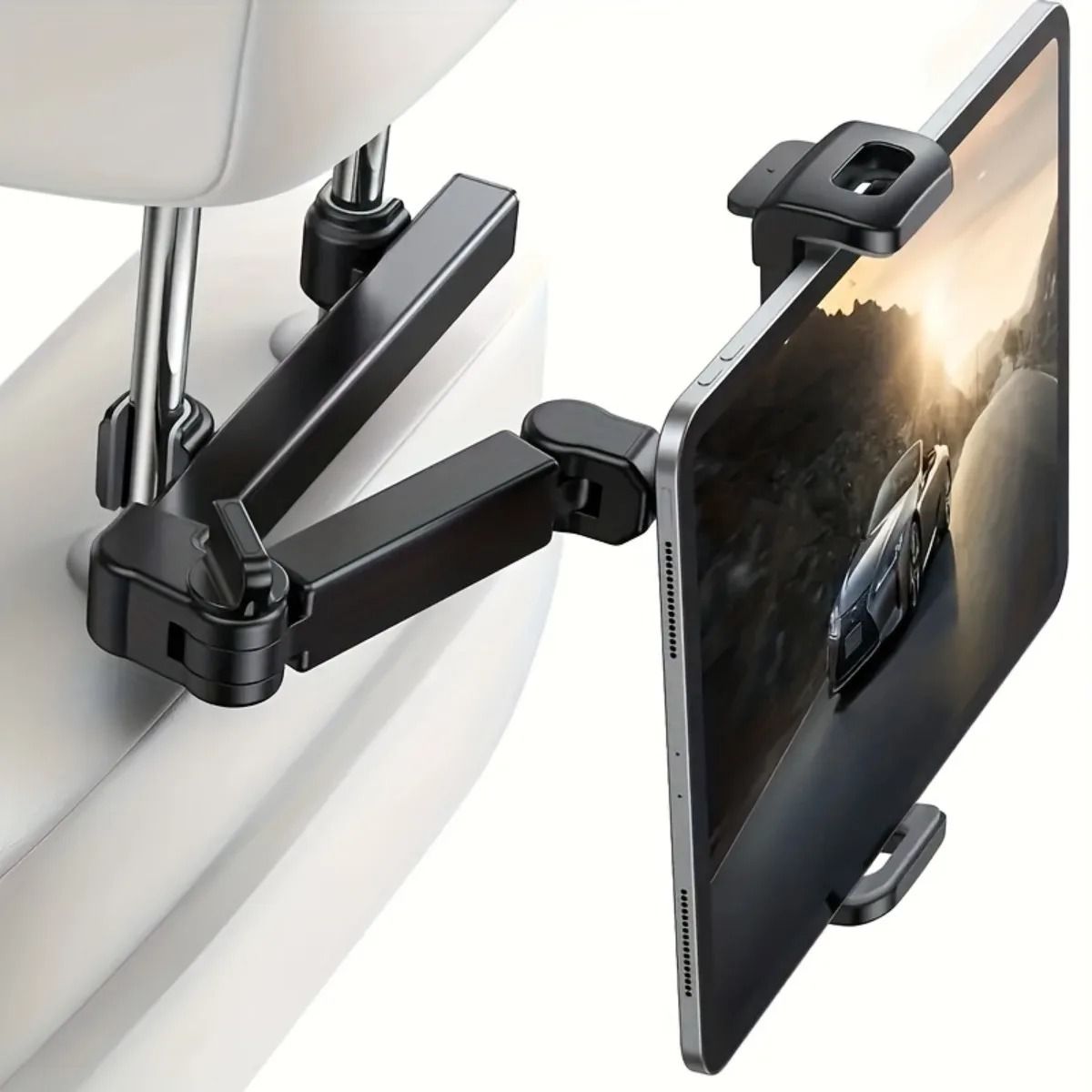 Car Headrest Tablet Holder With Adjustable Mount For Phones And Tablets