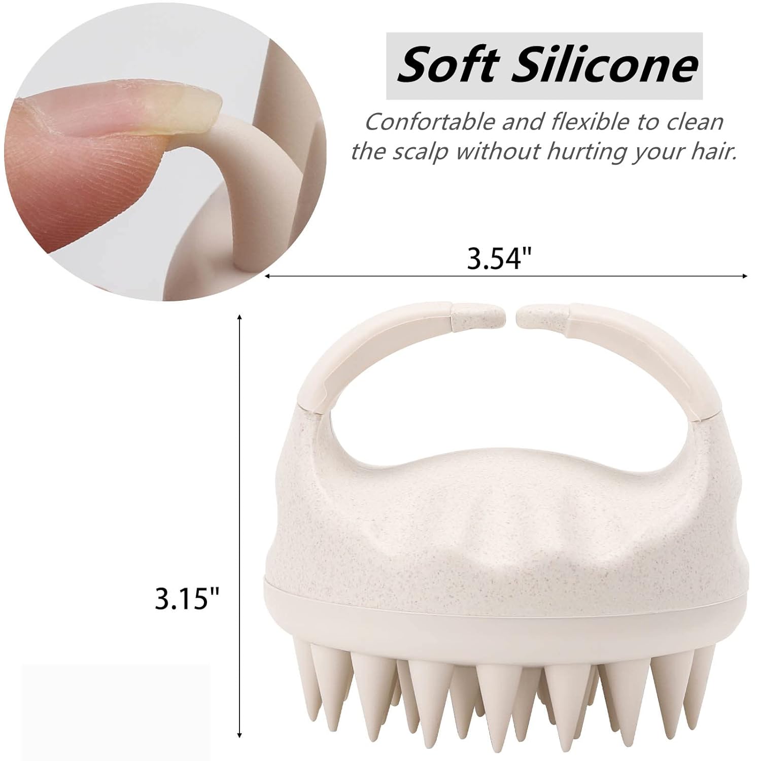 Silicone Hair Scalp Massager Brush, Scalp Exfoliator for Dandruff Removal, Hair Washing Brush for Deep Cleansing