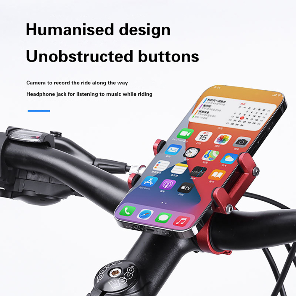 Universal Bicycle Phone Holder Aluminum Alloy Anti-slip Shockproof Stand Mount for GPS Navigation Motorcycle Bracket