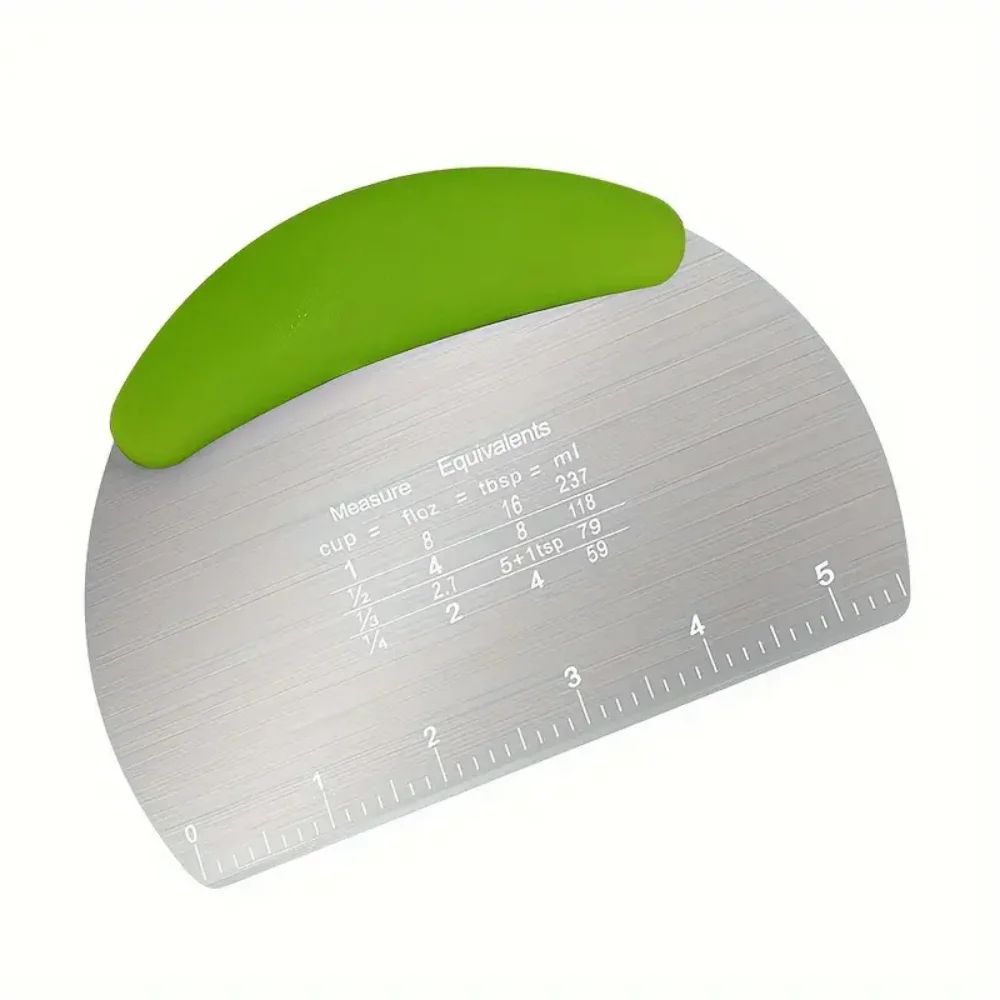 Stainless Steel Bench Scraper & Pastry Cutter with Measuring Scale, Precision Dough & Baking Tool