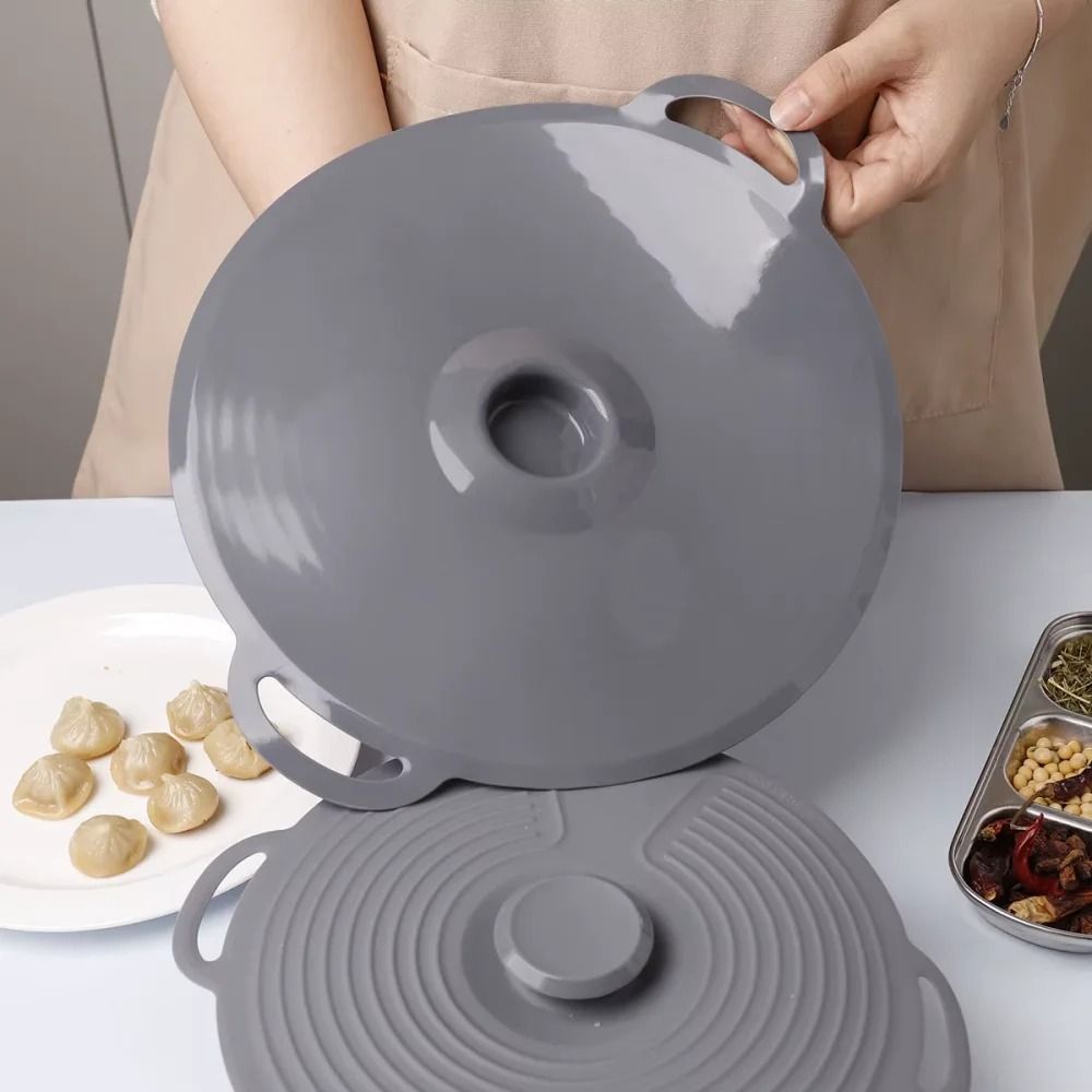 Universal Heat-Resistant Silicone Suction Lids and Microwave Splash Guard