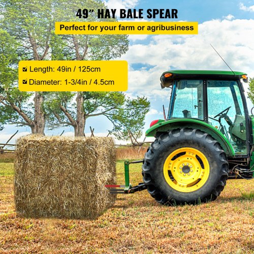 Heavy-Duty Hay Bale Spear Set, Quick Attach 49