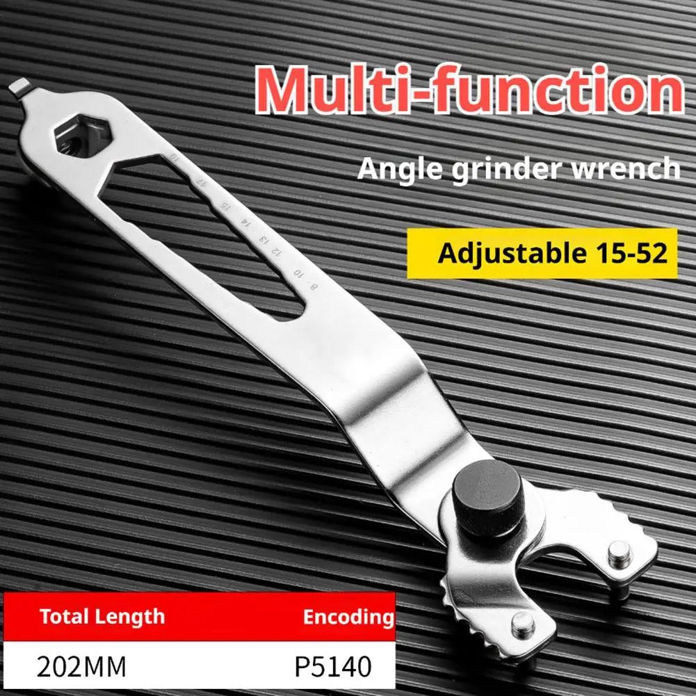 12-in-1 Angle Grinder Wrench Tool - Multi-Function Adjustable Spanner for Grinder Discs, Nuts & Household Repairs