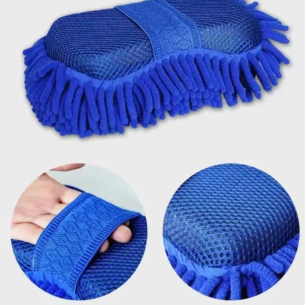 Car Wash Sponge, Blue Microfiber, Cleaning Tool, Auto Washing, Brush Pad, Towel Gloves, Styling Accessories