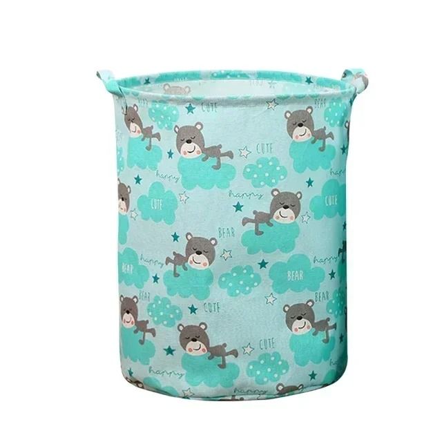 Foldable Cotton Linen Laundry Basket Large Storage Hamper for Clothes and Toys
