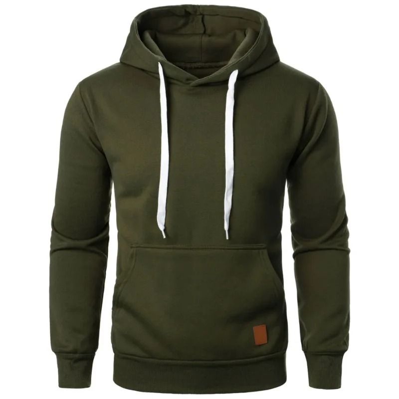 Mens Casual Hooded Drawstring Hoodie Lightweight Long Sleeve Pullover Sweatshirt