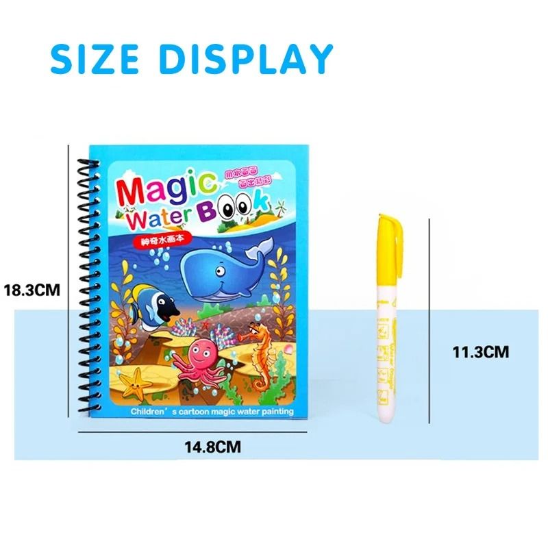 Magical Water Drawing Book – Reusable Montessori Sensory Coloring Kit