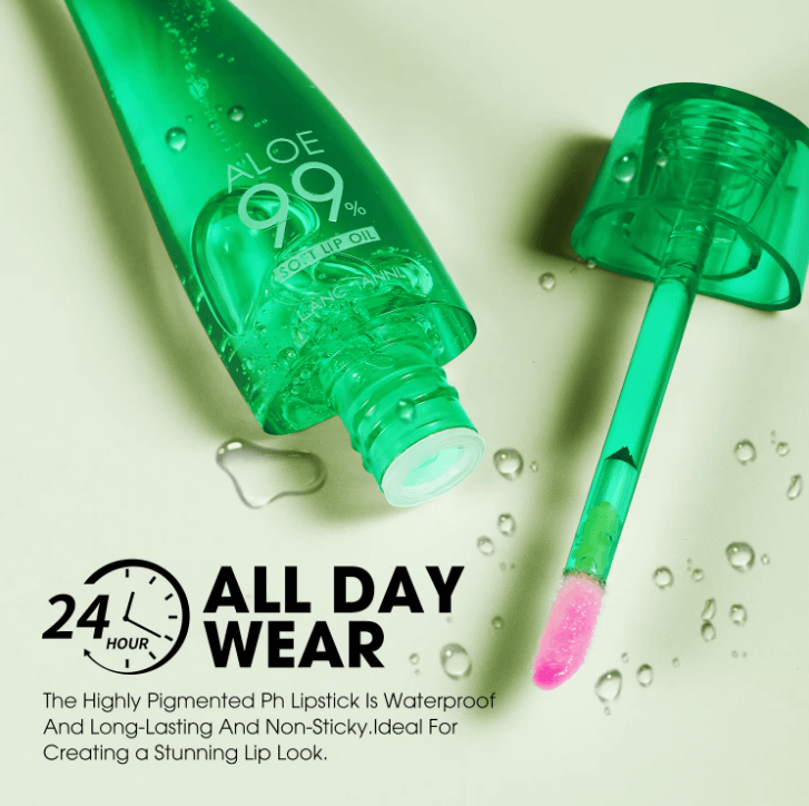 Langmannni Aloe Vera Color Changing Lip Oil – Moisturizing Temperature-Changing Lip Gloss