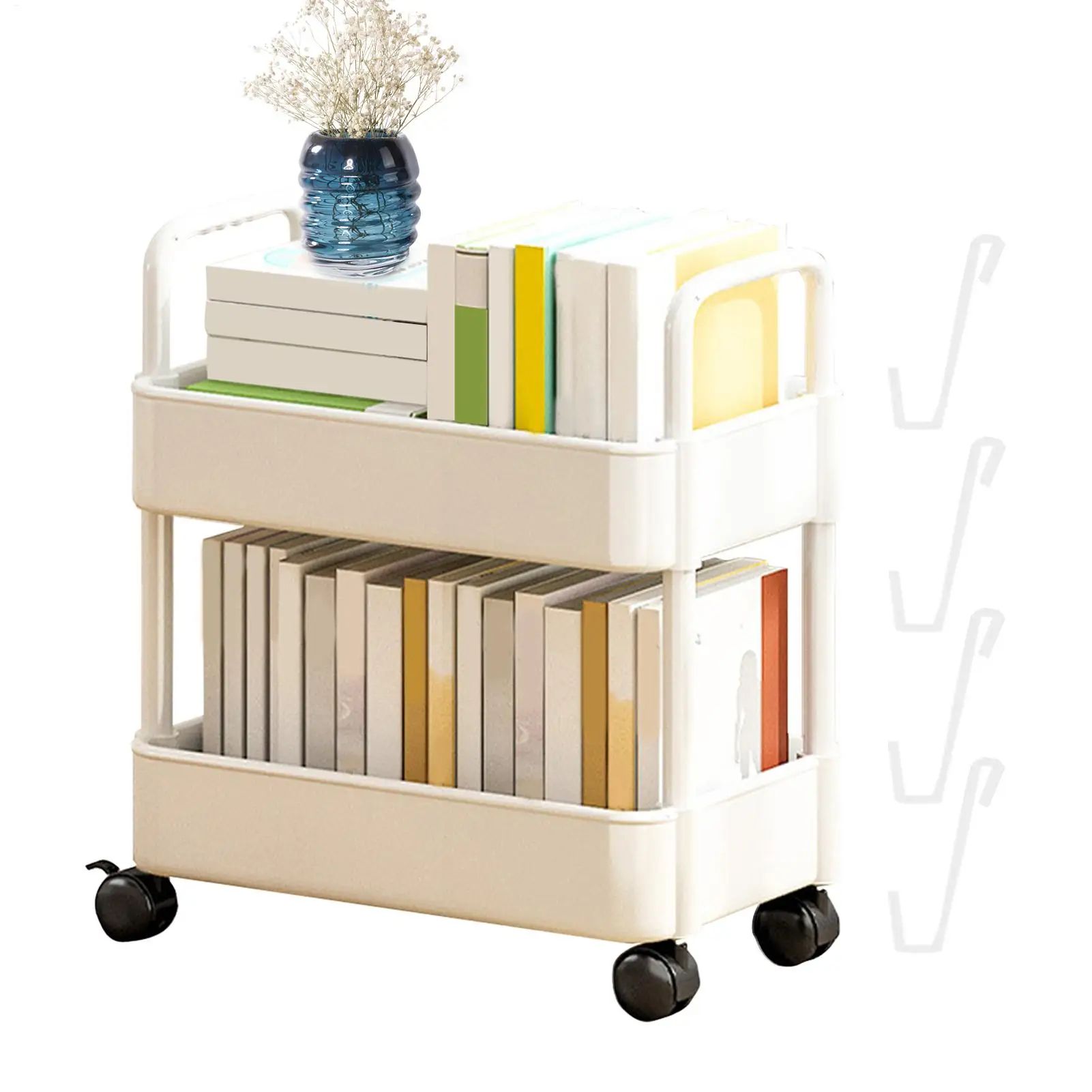Two Tier Rolling Storage Trolley Organizer