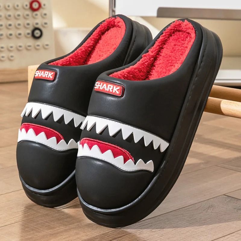 Cute Slippers for Men Embroidered Cushion Platform Indoor House Shoes