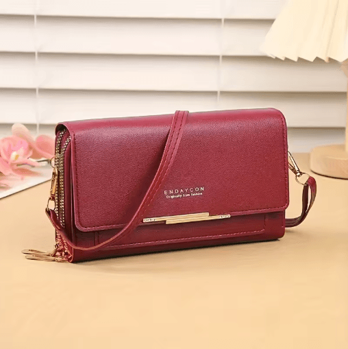 Fashionable RFID Crossbody Bag – Mobile Phone Bag, Card Wallet & Coin Purse in One