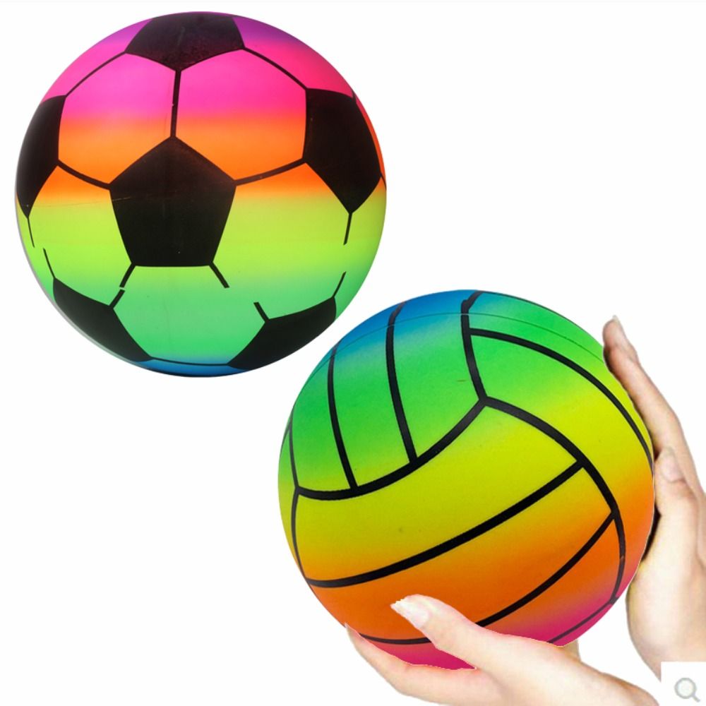 Rainbow Inflatable Beach Ball 22cm Thick PVC Pool and Beach Play Ball