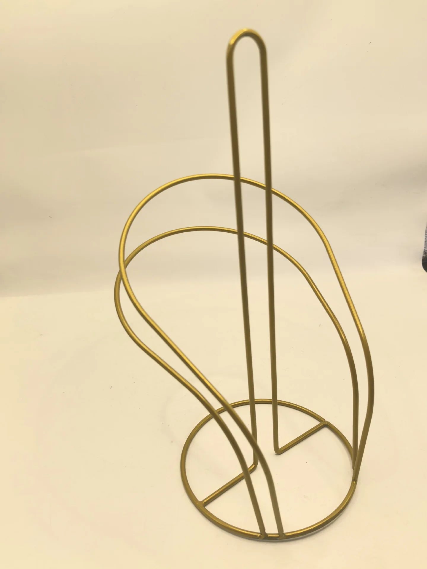 Elegant Gold Metal Paper Towel Holder with Stable Base