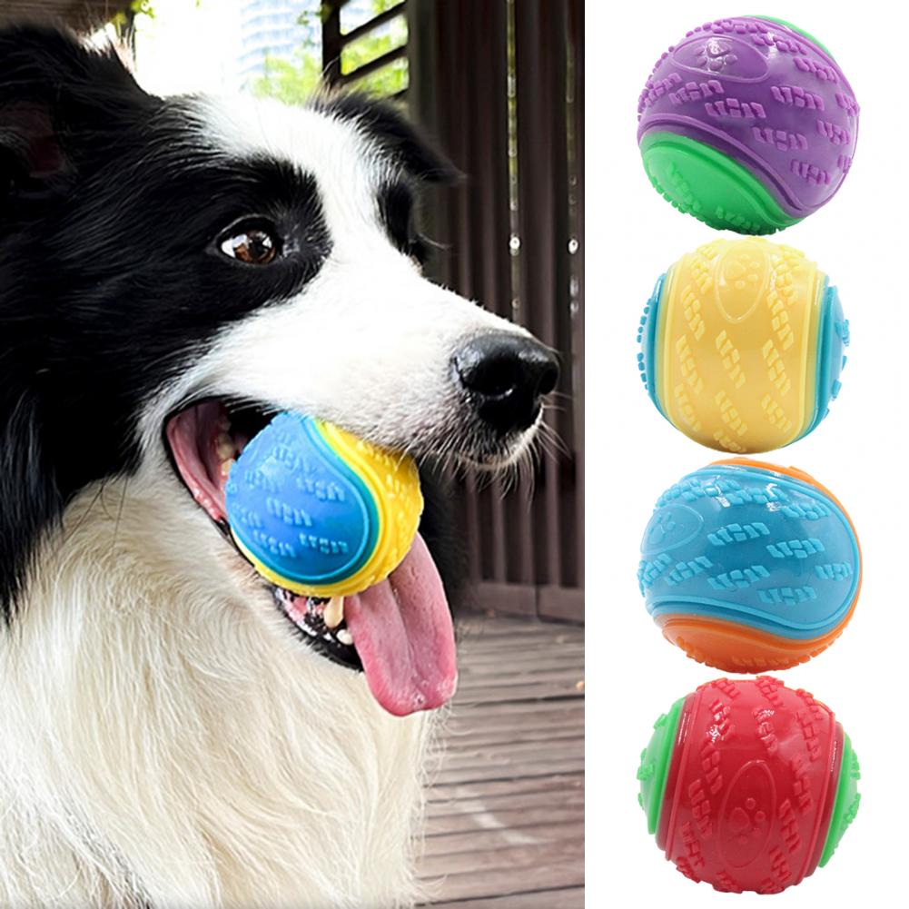 Interactive Dog Toy: Bite-Resistant Squeak Ball for Teeth Cleaning & Training | Large & Medium Dogs Pet Ball