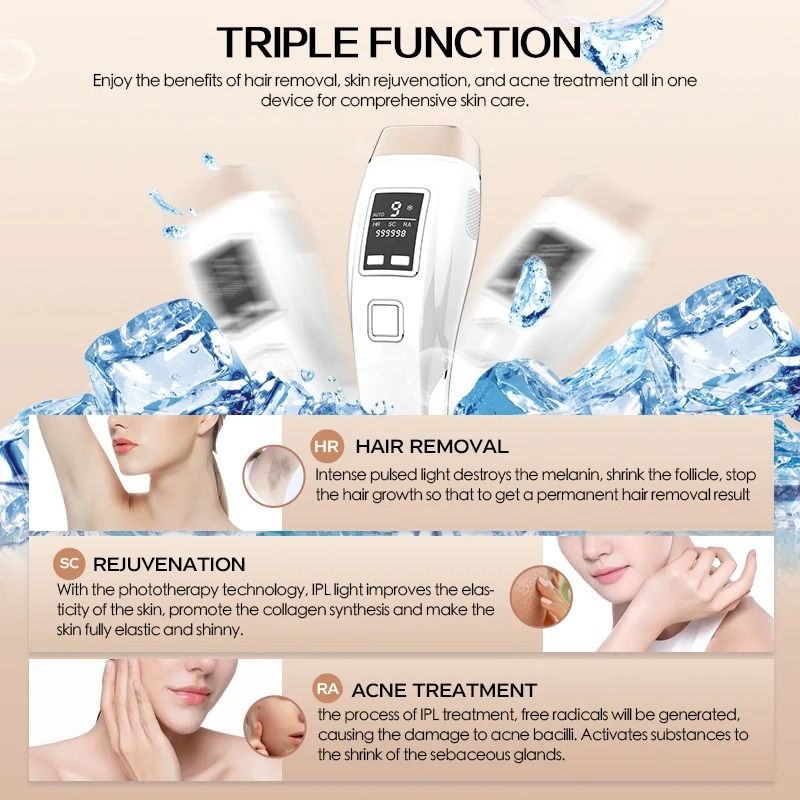 Vancostar IPL Hair Removal Device with Cooling and Skin Care Functions