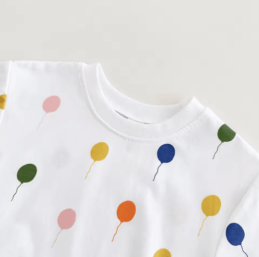 Balloon Print Baby Summer Romper – Soft cotton infant bodysuit