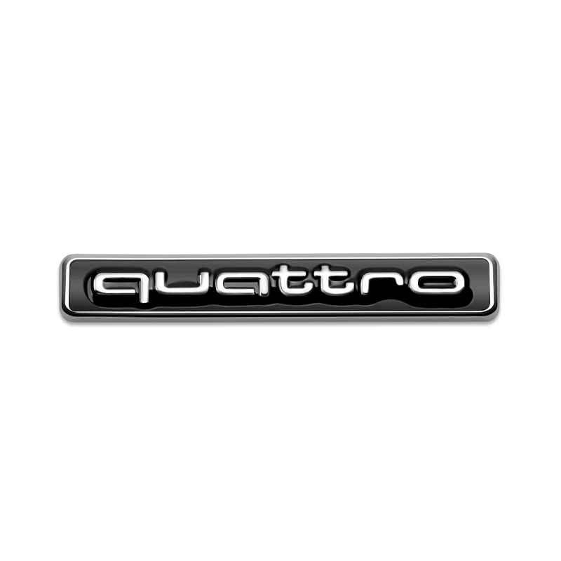Quattro Logo Metal, Front Grill Badge, Car Emblem Sticker Decals