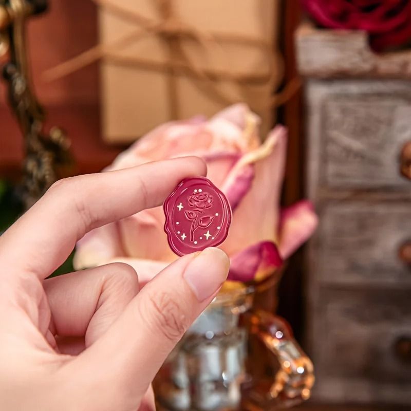 15 Piece Simulated Rose Wax Seal Sticker Set