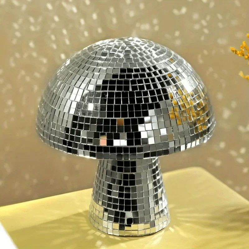 Mushroom Disco Ball Ornament – Mirror Reflective Decor for Bars & Home