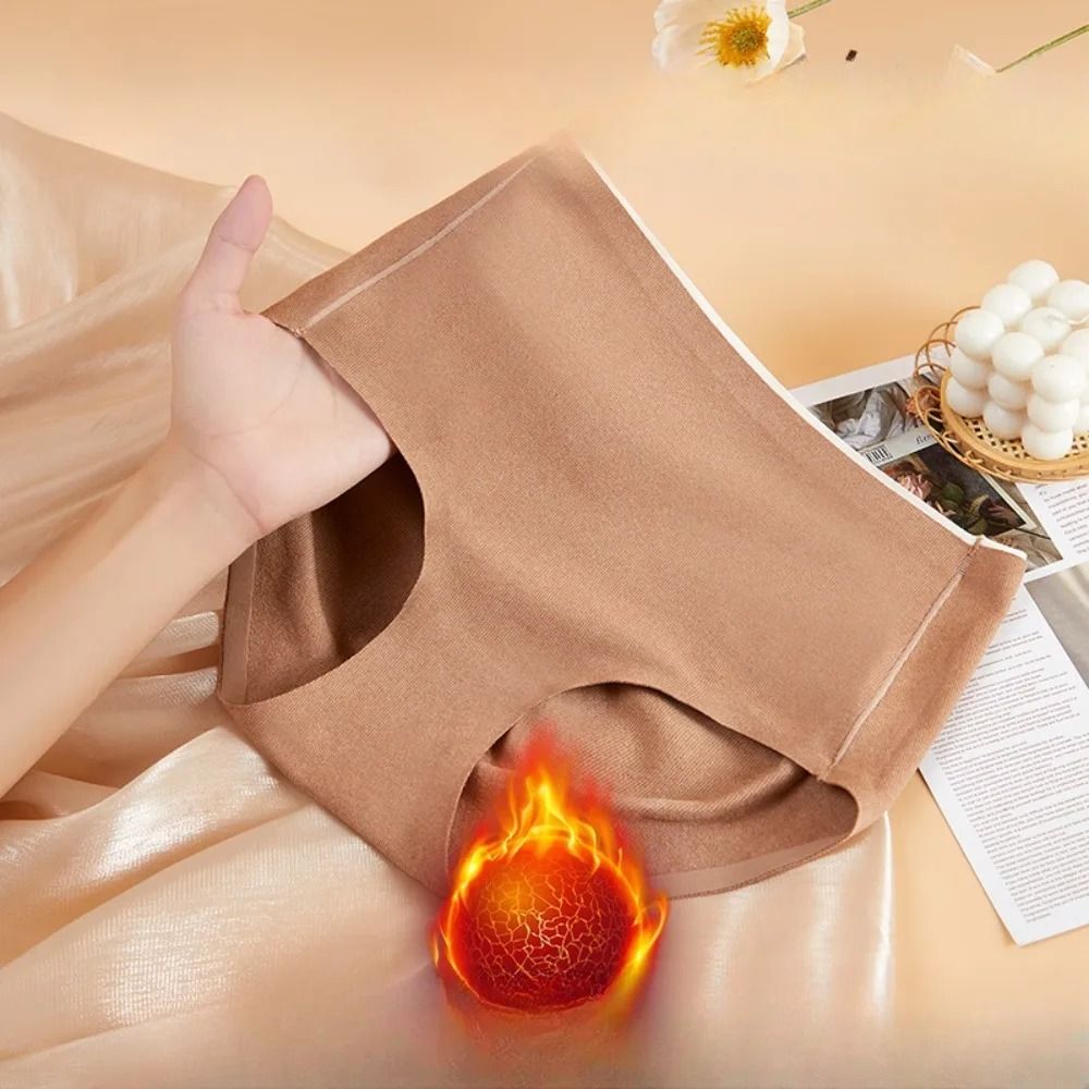 Womens High Waist Thermal Cashmere Underwear Briefs for Warm Winter Comfort
