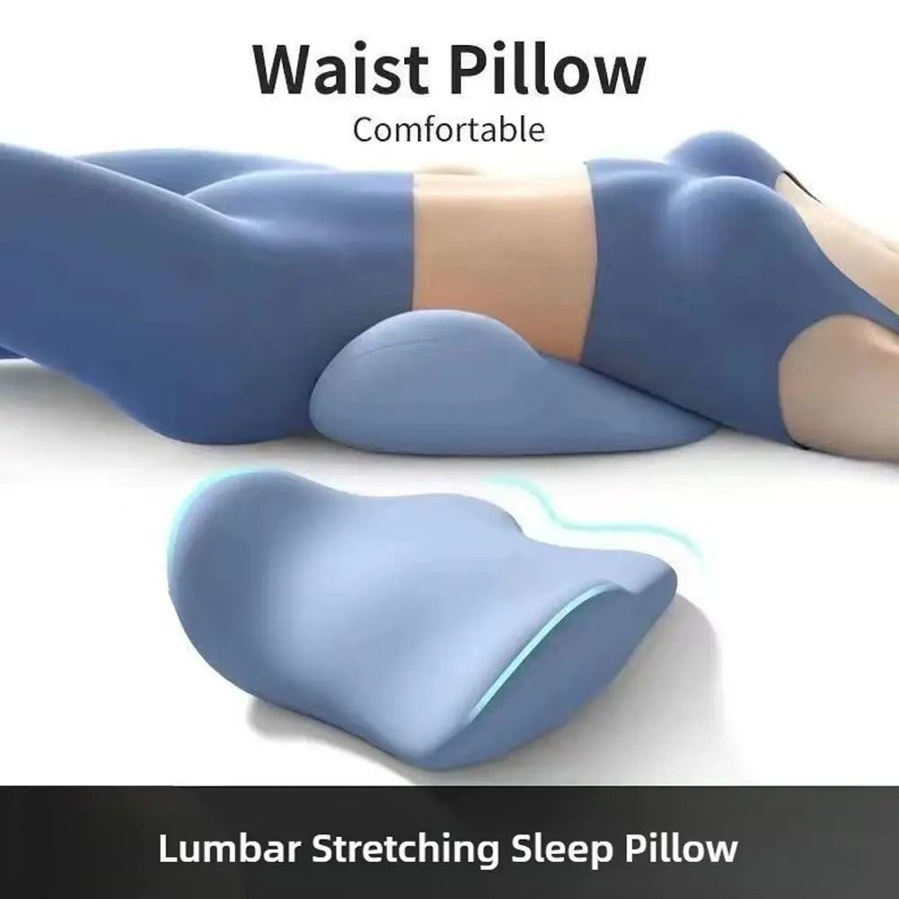 Ergonomic Lumbar Support Pillow Memory Foam Back Cushion Sleep Lower Back Support
