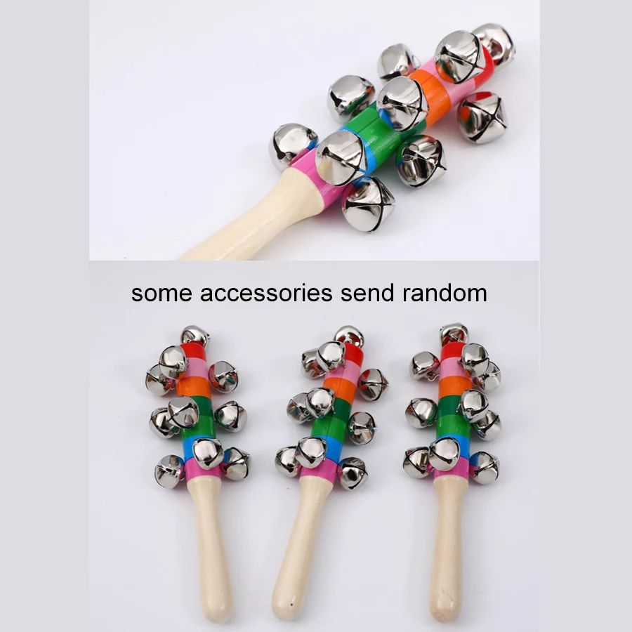 Colorful Rainbow Wooden Hand Bell Stick – Rhythm Musical Toy for Kids Party & KTV Fun