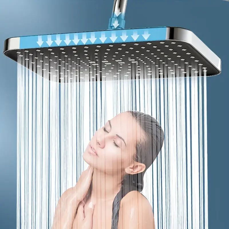 12-Inch High Pressure Rainfall Shower Head Set with Handheld – 3-Mode Water-Saving Booster Combo