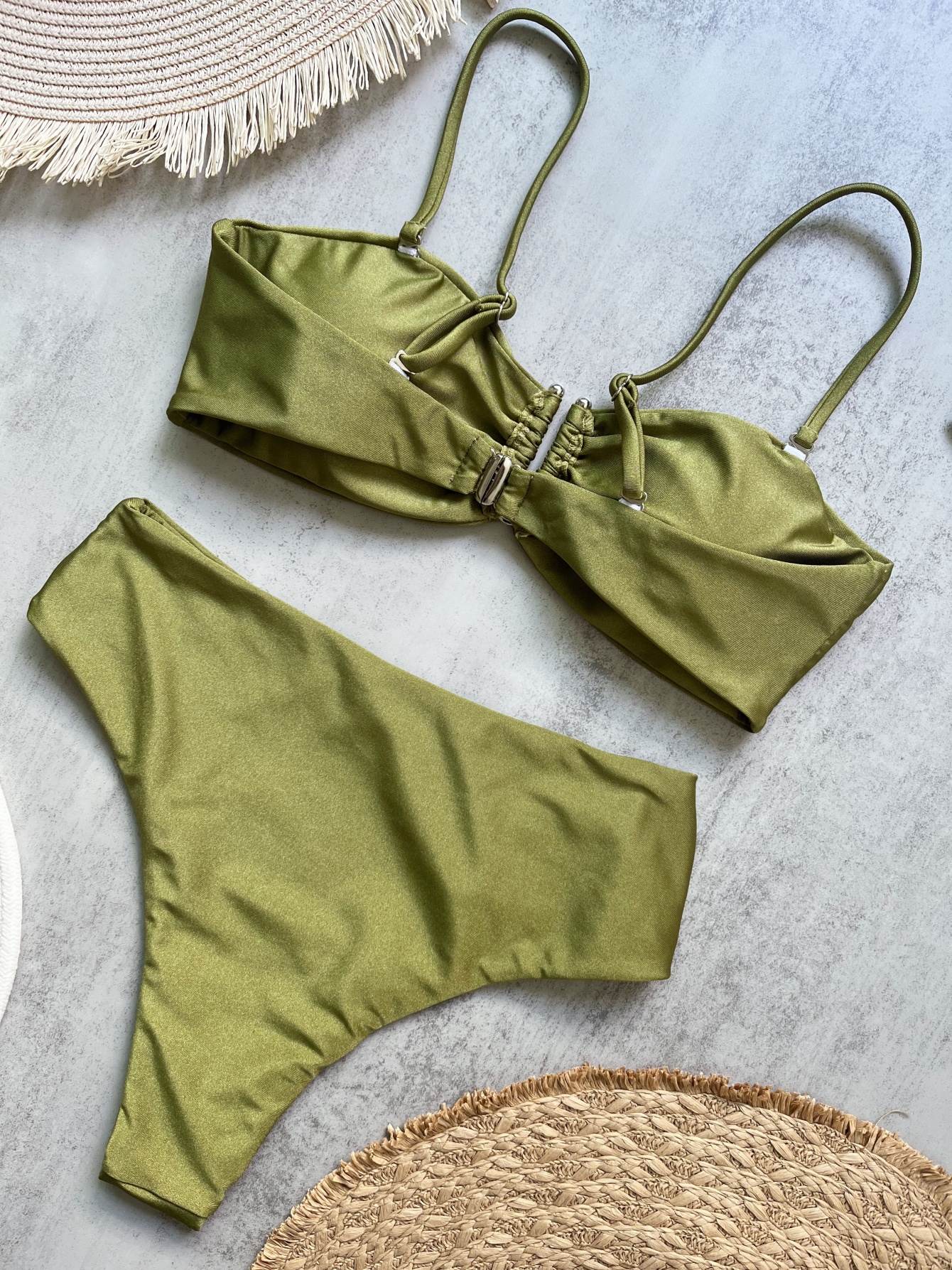 Brazilian Bikini Set Female Swimwear, Solid Thong Swim Suits, Beachwear for Women