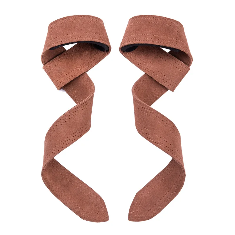 Leather Weight Lifting Wrist Straps, Non-Slip Grip Gym Training