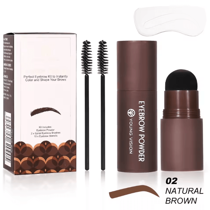 Waterproof Eyebrow Stamp Stencil Kit with 10 Brow Shaping Stencils