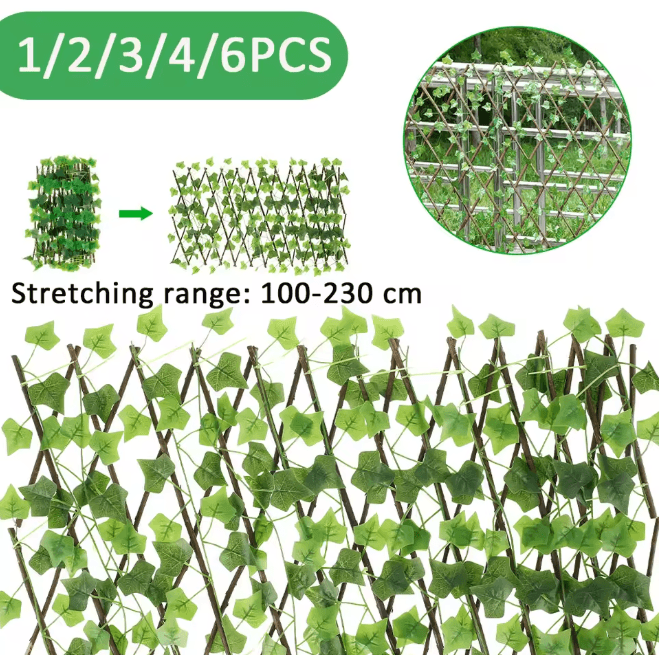 GreenHaven Expanding Garden Privacy Fence Artificial Ivy Trellis Screen