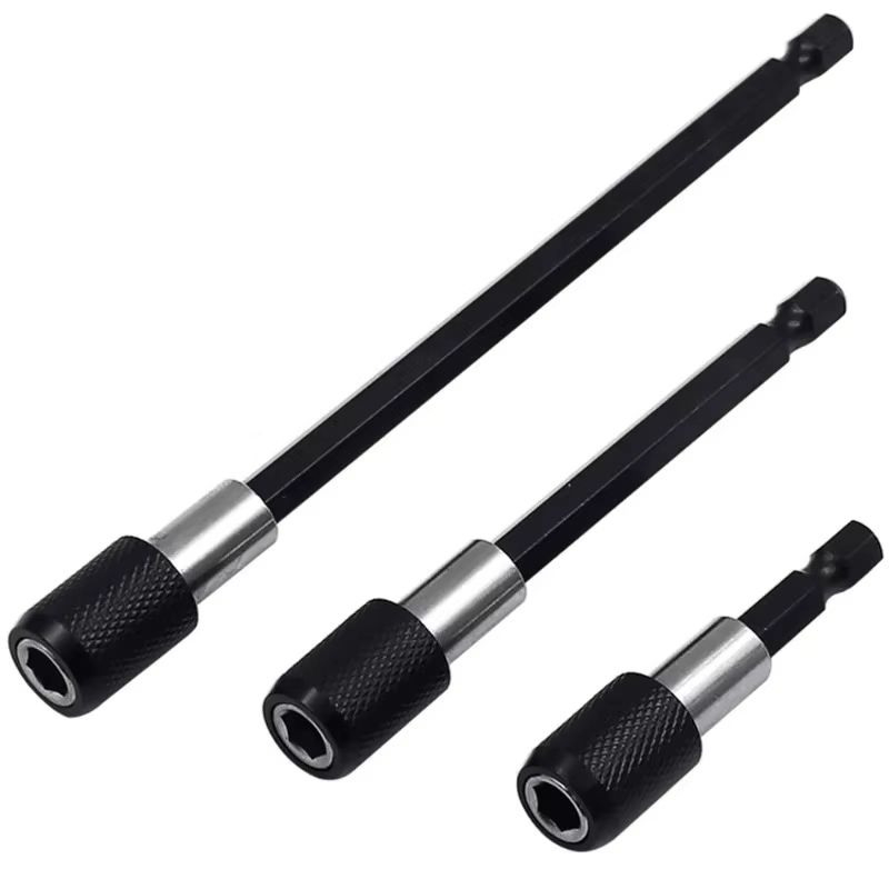 3PC Hex Quick Release Self-Locking Extension Rod Set for Electric Drill and Screwdriver