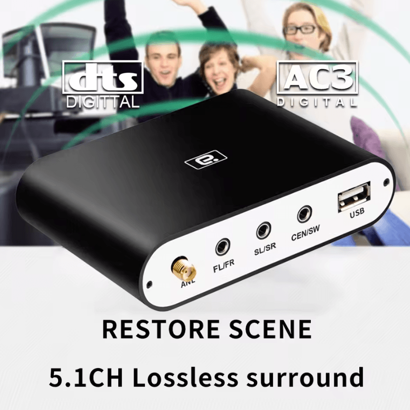 Digital 5.1 Audio Decoder Dolby DTS AC3 to Analog Surround Sound Converter