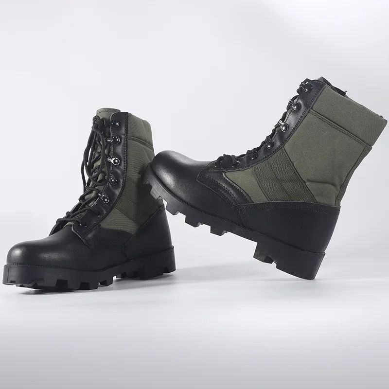 Mens Lace Up Waterproof Canvas Tactical Combat Desert Ankle Boots