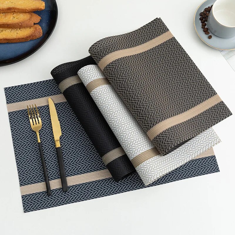 Set of PVC Placemats: Dining Table Linens for Cups, Wine & Decor - 2/4 Piece Mat Set