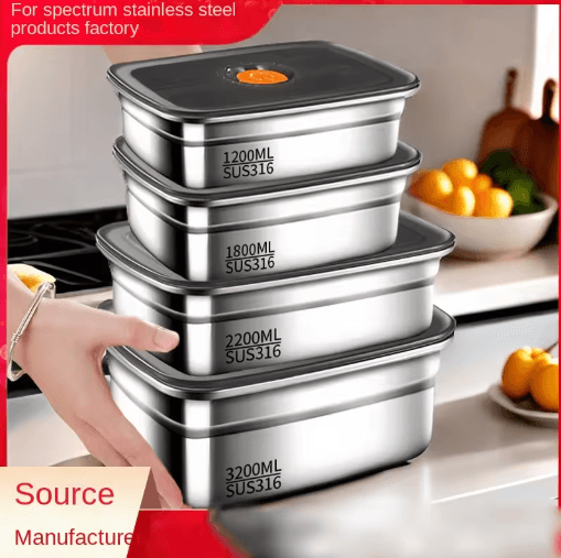 304 Stainless Steel Leak-Proof Bento Lunch Box for Storage & Travel