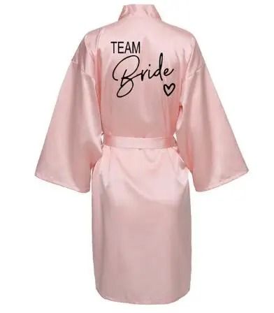 Wedding Party Team Bride Robe – Professional Satin Kimono Pajamas & Bridesmaid Bathrobe SP003
