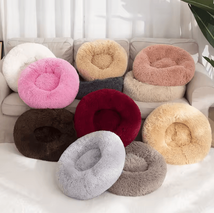 Large Dog Donut Bed – Plush Round Basket Bed for Dogs and Small Pets
