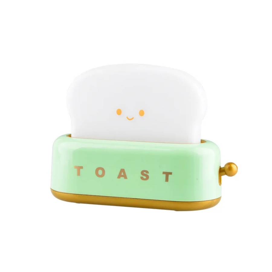 Creative Bread Toast Toaster Nightlight, Rechargeable LED Lamp, Bedroom Table Light, Fun Birthday Gift Idea