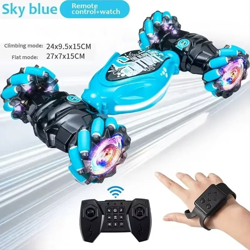 4WD RC Drift Car with Music LED Lights Gesture Remote Spray Stunt Car