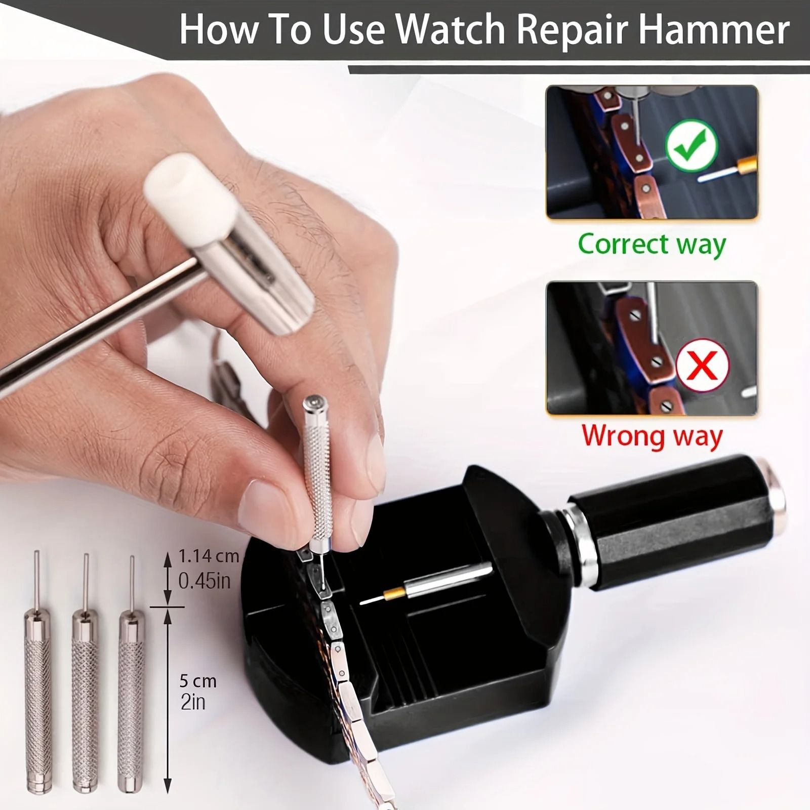 11 pcs Watch Link Removal Tool Watch Band Adjustment Kit Strap Pin Remover Set