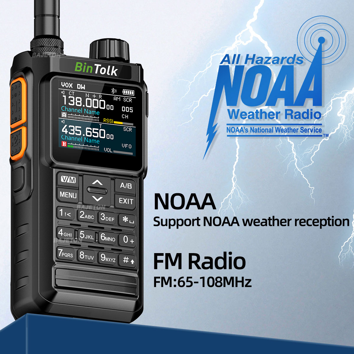 Multi-Band Walkie Talkie with Bluetooth & Noise Reduction