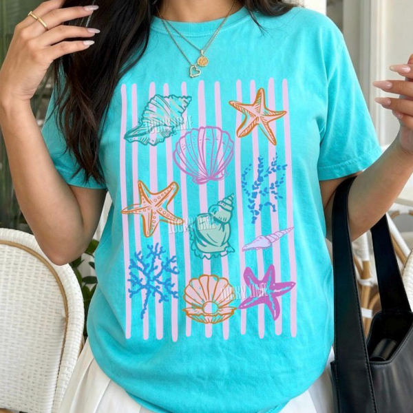 Beach Shell Shirt Coastal Summer Graphic Tee Ocean Lover Vacation Outfit