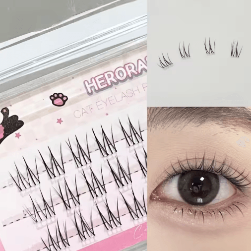 Black Individual Cluster Lashes Long Lasting Natural Wispy and Fluffy Fake Lashes