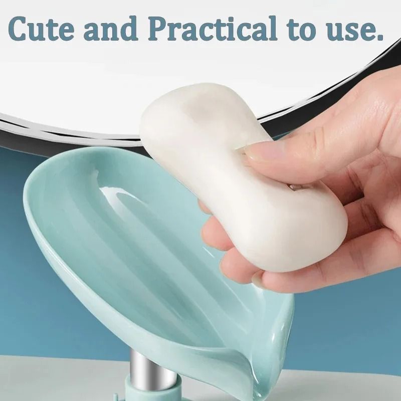 Leaf Shape Drain Soap Holder Suction Cup Soap Box Drying Rack