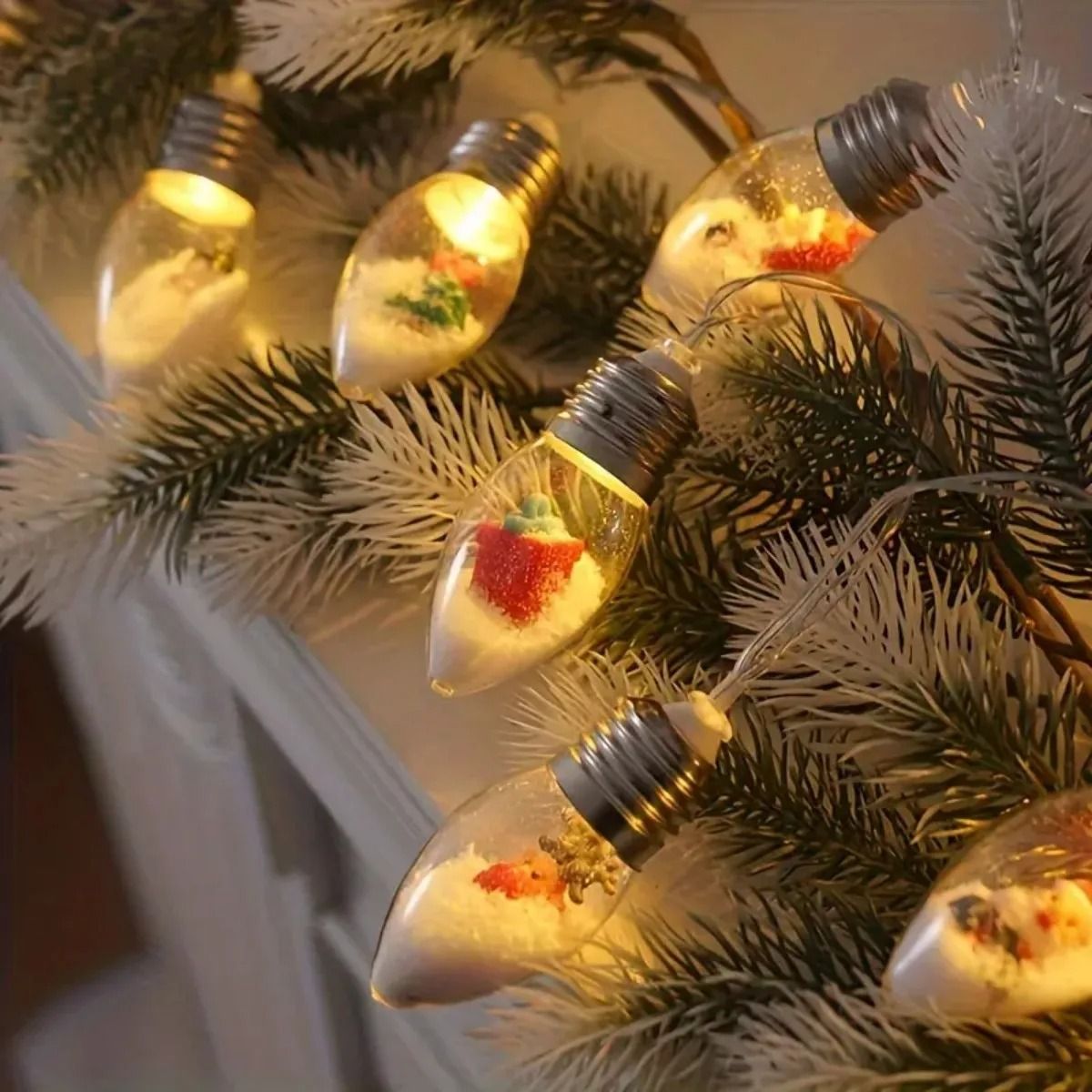 Christmas Snowball LED String Lights Battery Powered Holiday Decor