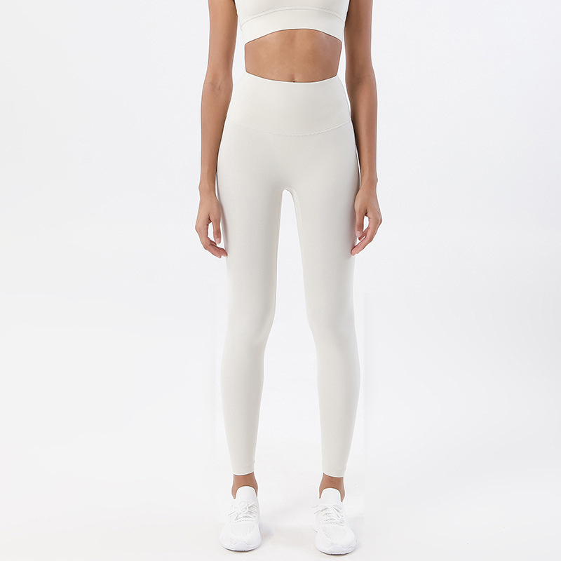 High Waist Nylon Yoga Pants Gym Leggings for Women Girls Soft Elastic Tights, Breathable No T Line Fitness Workout Wear