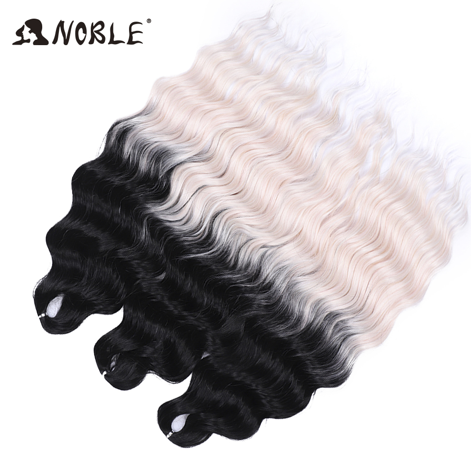 Noble Hair Synthetic Loose Deep Wave Braiding Hair Extensions Ombre Blonde Twist Crochet Curly Water Wave Braid
